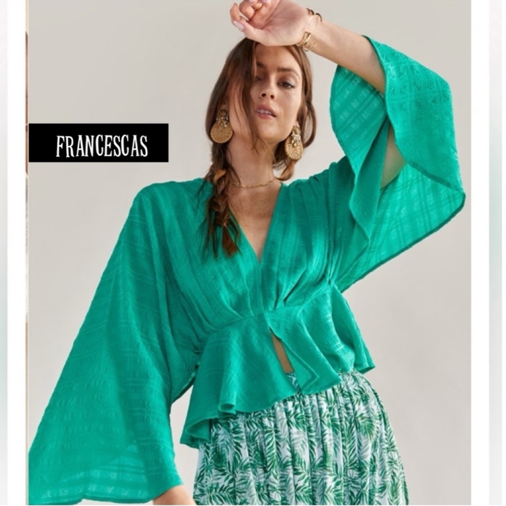 NWT Francesca's Emma Long Sleeve Boho
Jade Kimono Top